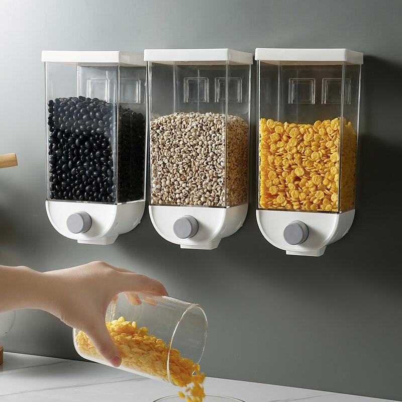 Plastic Wall-Mounted Kitchen Multi-Grain Sealed Jars