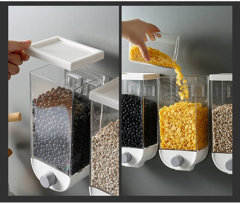Plastic Wall-Mounted Kitchen Multi-Grain Sealed Jars