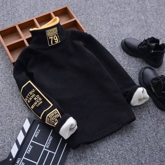 Children's High Neck Winter Long-Sleeved T-Shirt