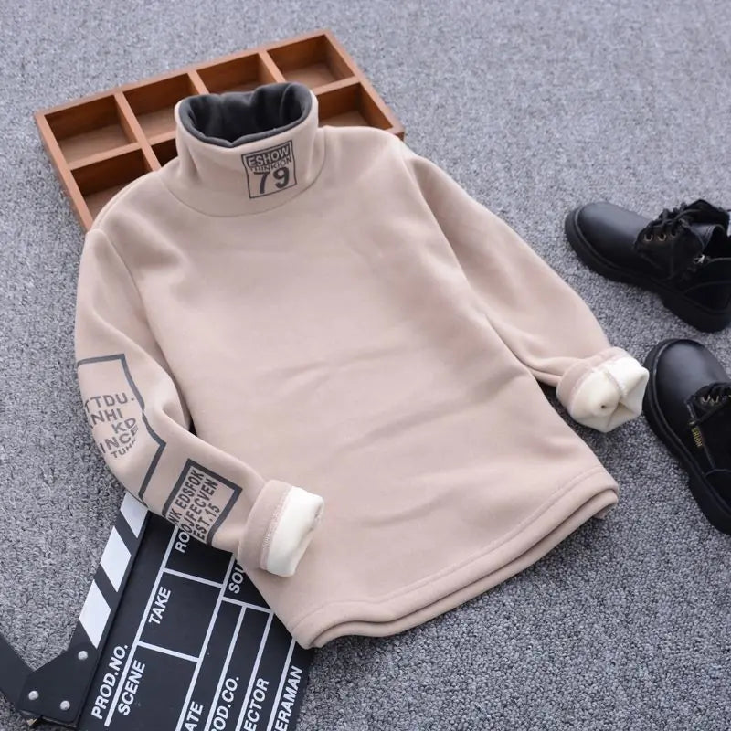 Children's High Neck Winter Long-Sleeved T-Shirt