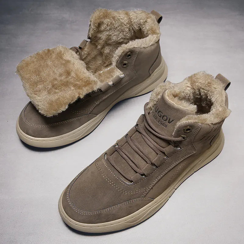 Men's High-Top Velvet Cotton Martin Boots