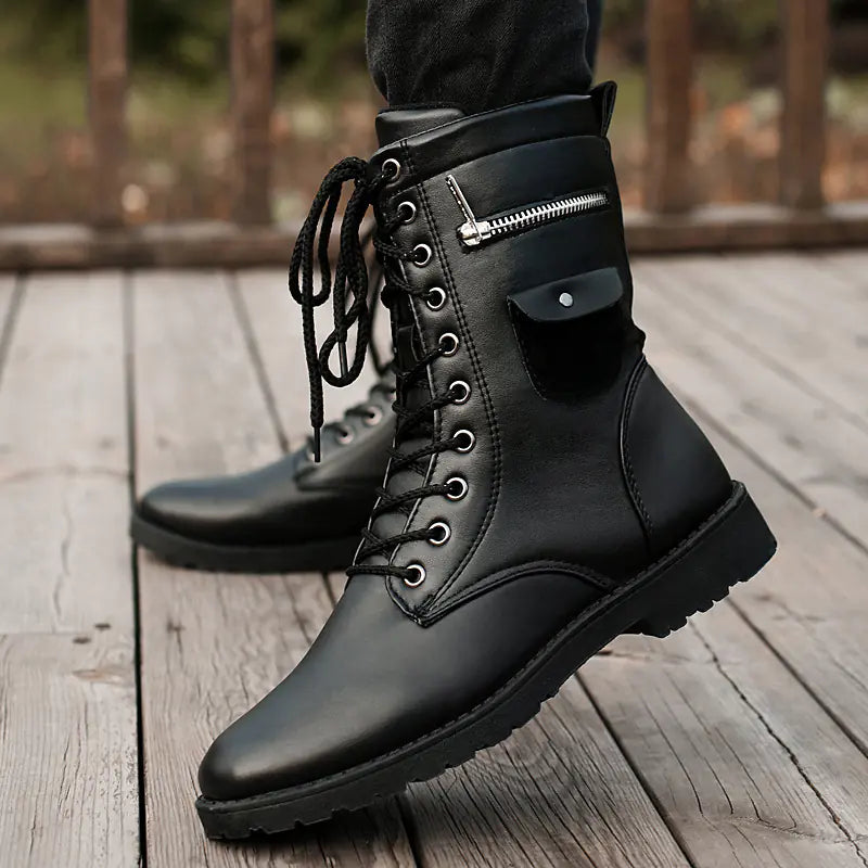 Men's Mid-Tube Fleece Lined Cotton Boots