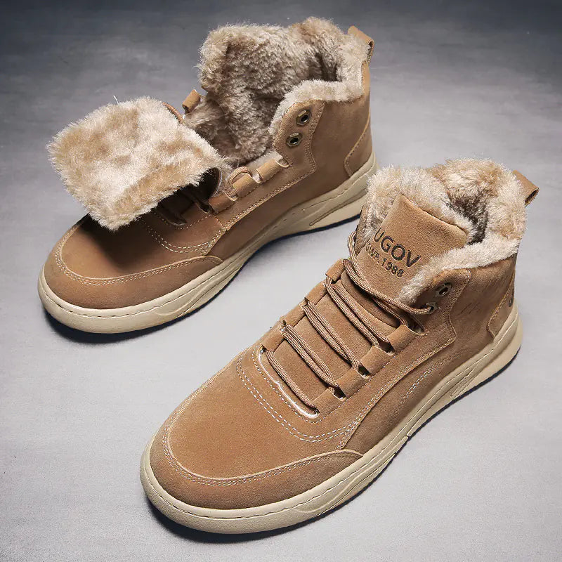 Men's High-Top Velvet Cotton Martin Boots