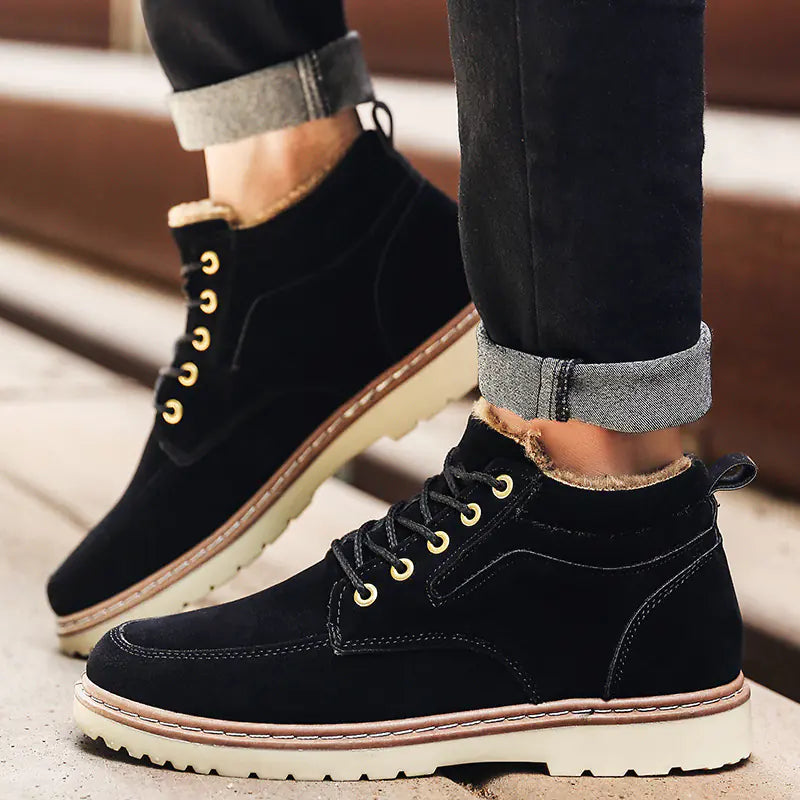 Men's Warm Martin Boots with Velvet and Cotton