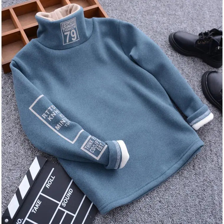 Children's High Neck Winter Long-Sleeved T-Shirt