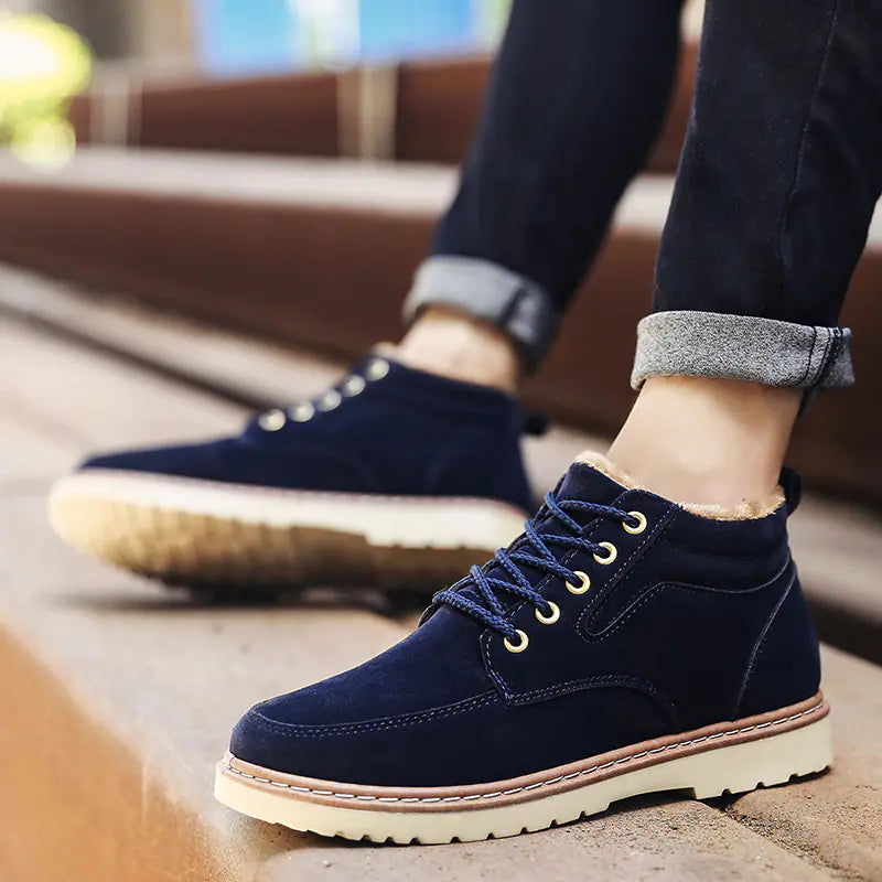 Men's Warm Martin Boots with Velvet and Cotton