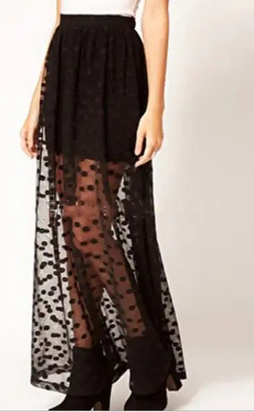 Sexy Perspective Polka Dot Mesh Skirt