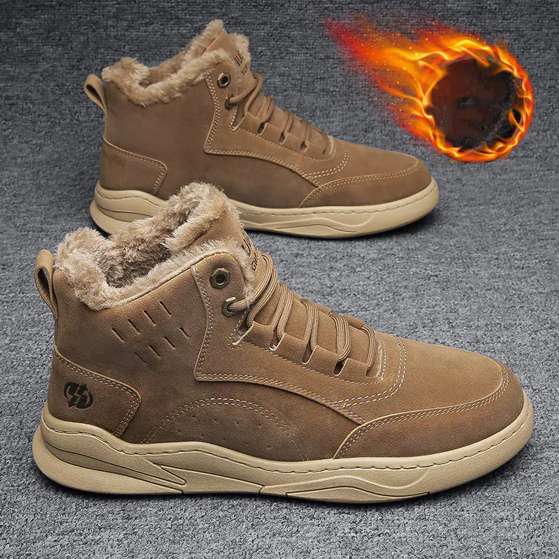 Men's High-Top Velvet Cotton Martin Boots